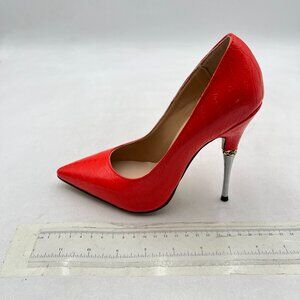 FSJ Red Sexy Slip On Formal Pumps Stiletto Heels Pointy Toe Chic Party Shoes